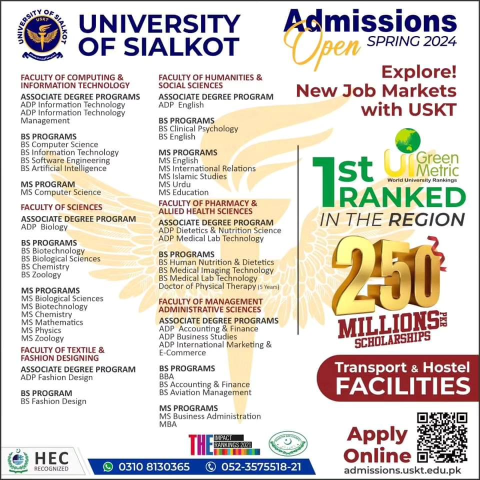 Admissions Now Open at University of Sialkot